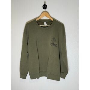 Vintage Made In USA Military Issue USMC Crewneck Sweater Green Men’s Size Large